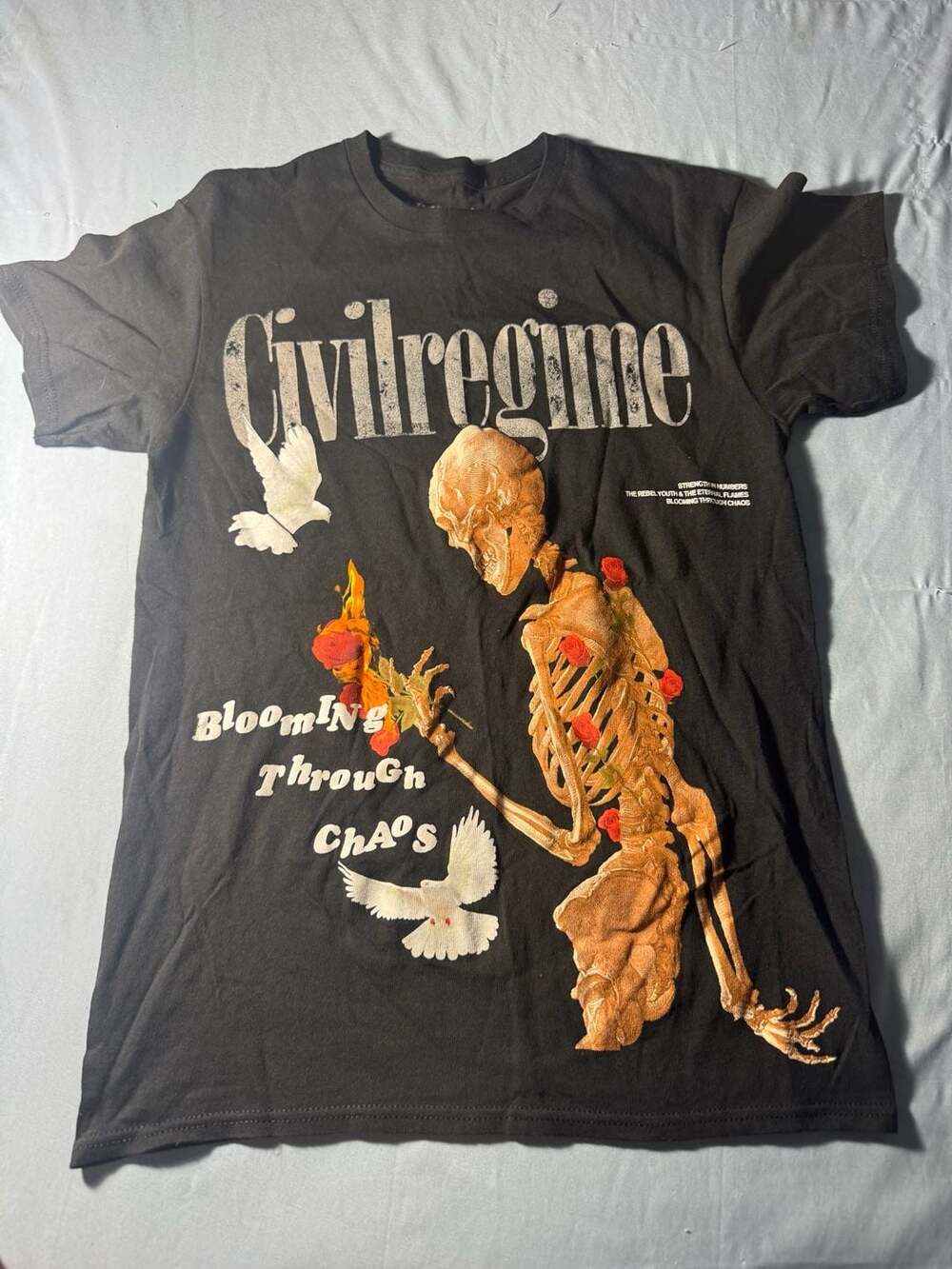 Civil Regime Blooming Through Chaos Graphic T-Shirt Size M